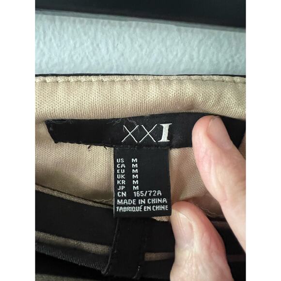 Forever 21 Skirt Women's Medium Black Cream Striped Mini Fitted Bodycon Twee - Picture 5 of 8